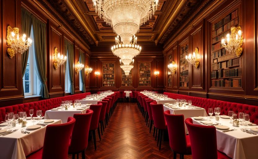 Interno storico e opulento del caffè Le Procope